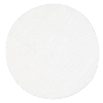 Puffy Soft Shag Round Rug White