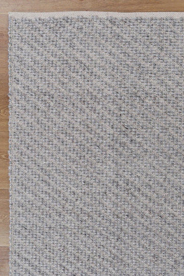 Basalt Grey Wool Blend Textured Rug - GREY