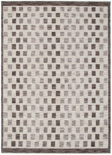 Horizon Ivory Grey Checkered Rug H102