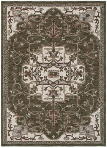 Horizon Olive Green Medallion Rug H116