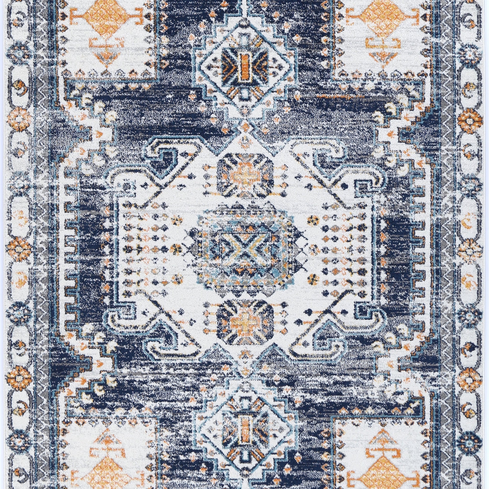 Provence Taza Blue Cream Transitional Rug - PROV06