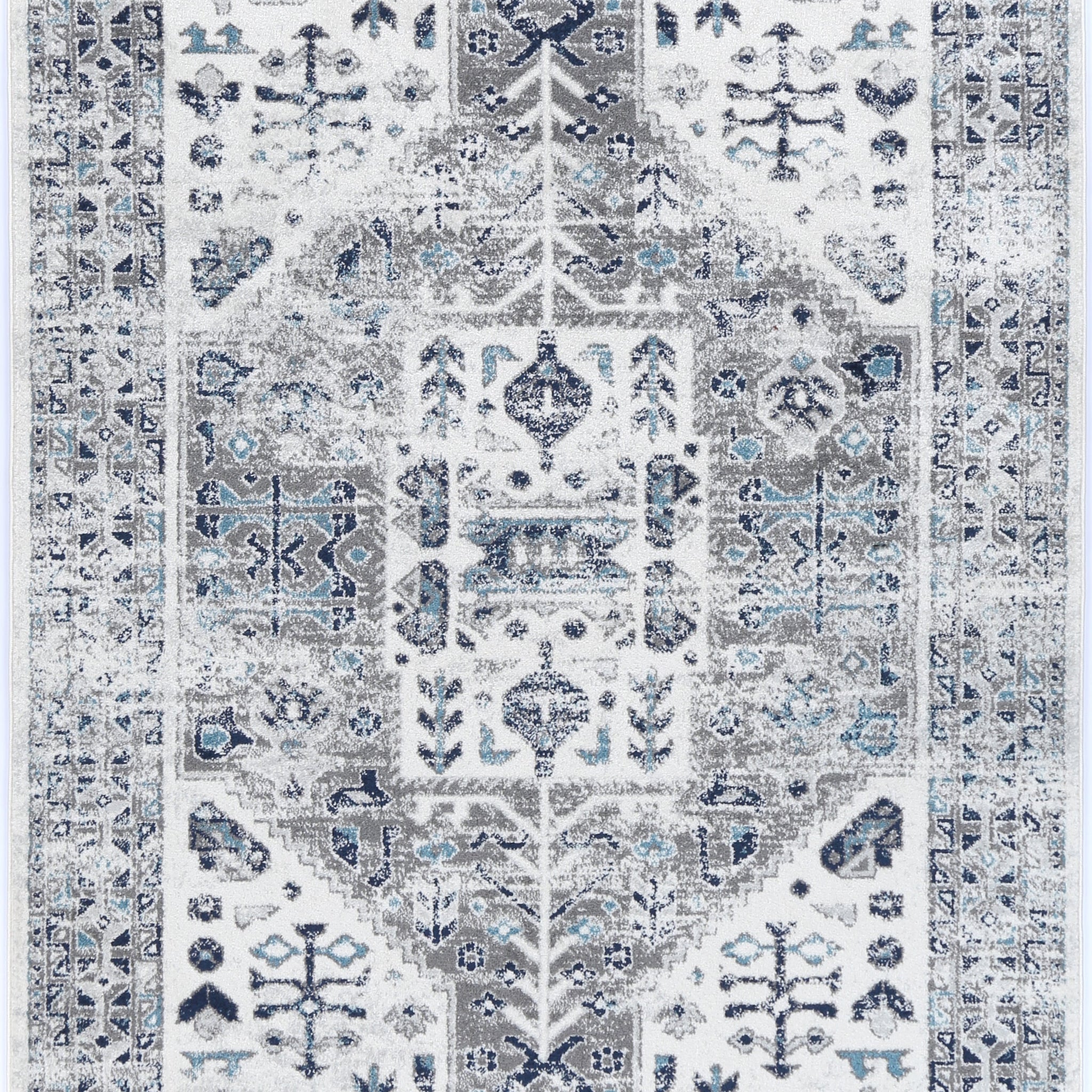 Provence Celts Cream Blue Traditional Rug - PROV14