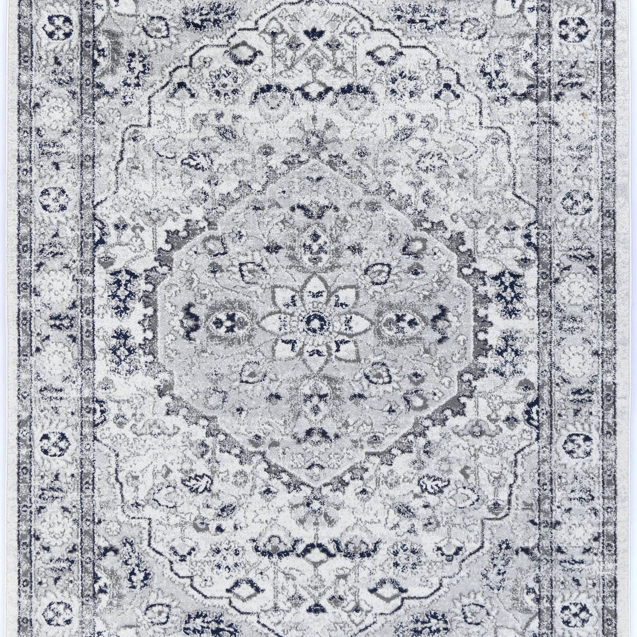 Provence Vallonnet Cream Navy Floral Rug - PROV23