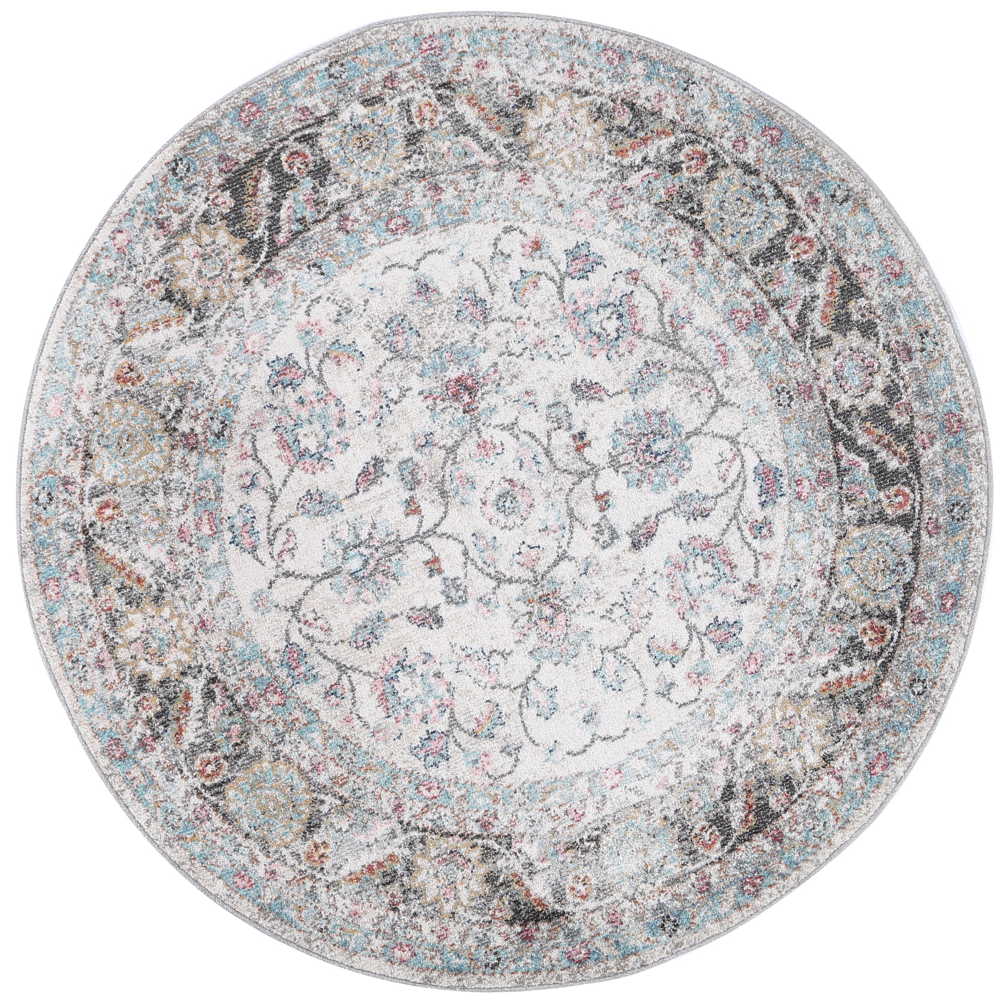 Salsa Anita Cream Transitional Round Rug